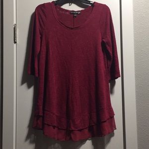 Living doll brand burgundy top size Juniors L